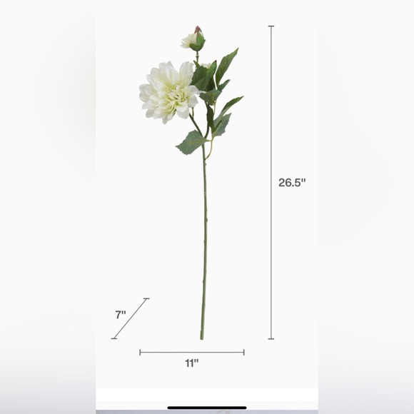 Artificial white dahlia - Picture 1 of 11